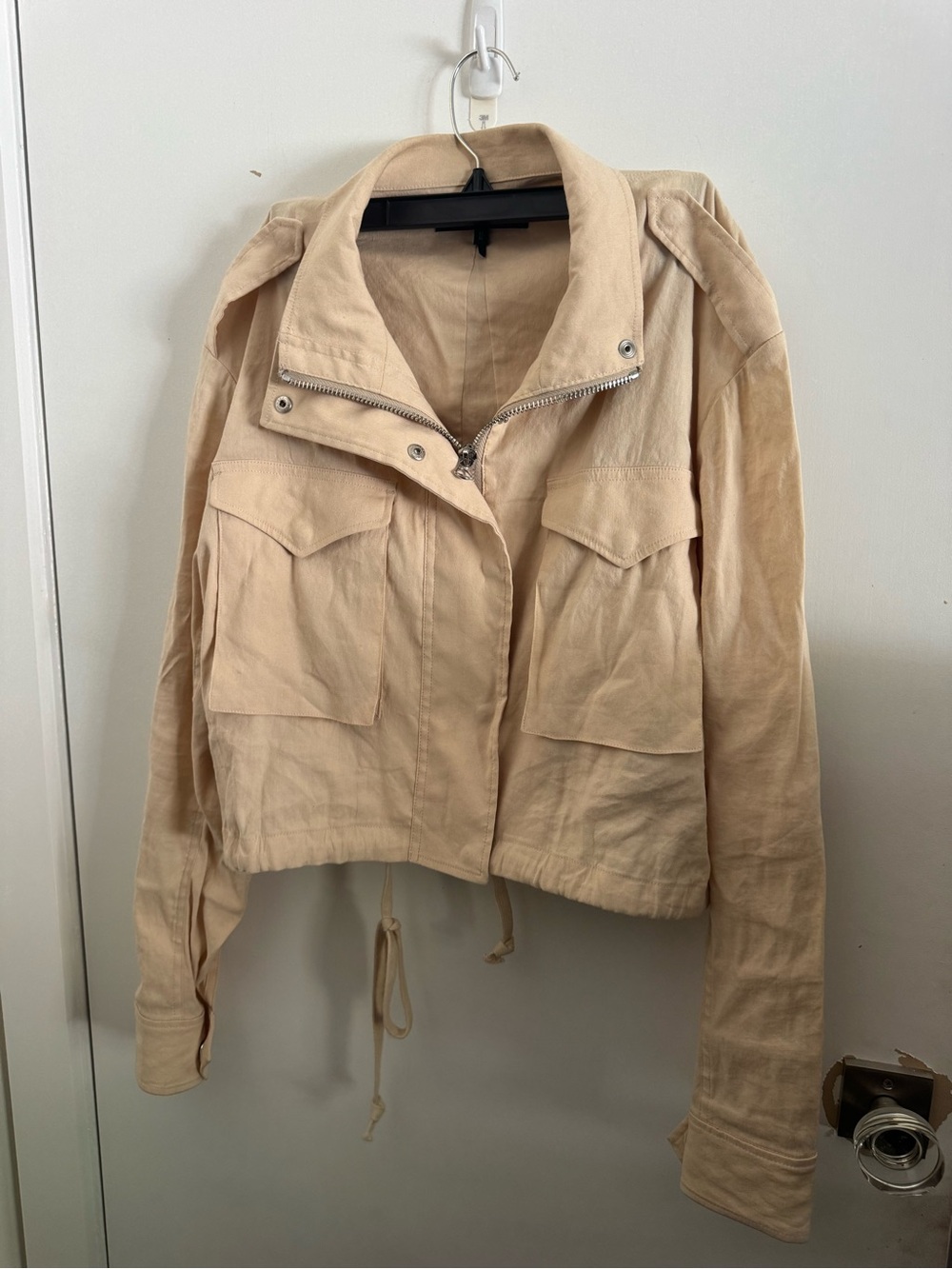 rag & bone Cream-Tan Cropped Utility Jacket - Picture 1 of 4